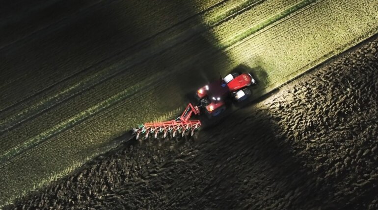 On Land Ploughing by night